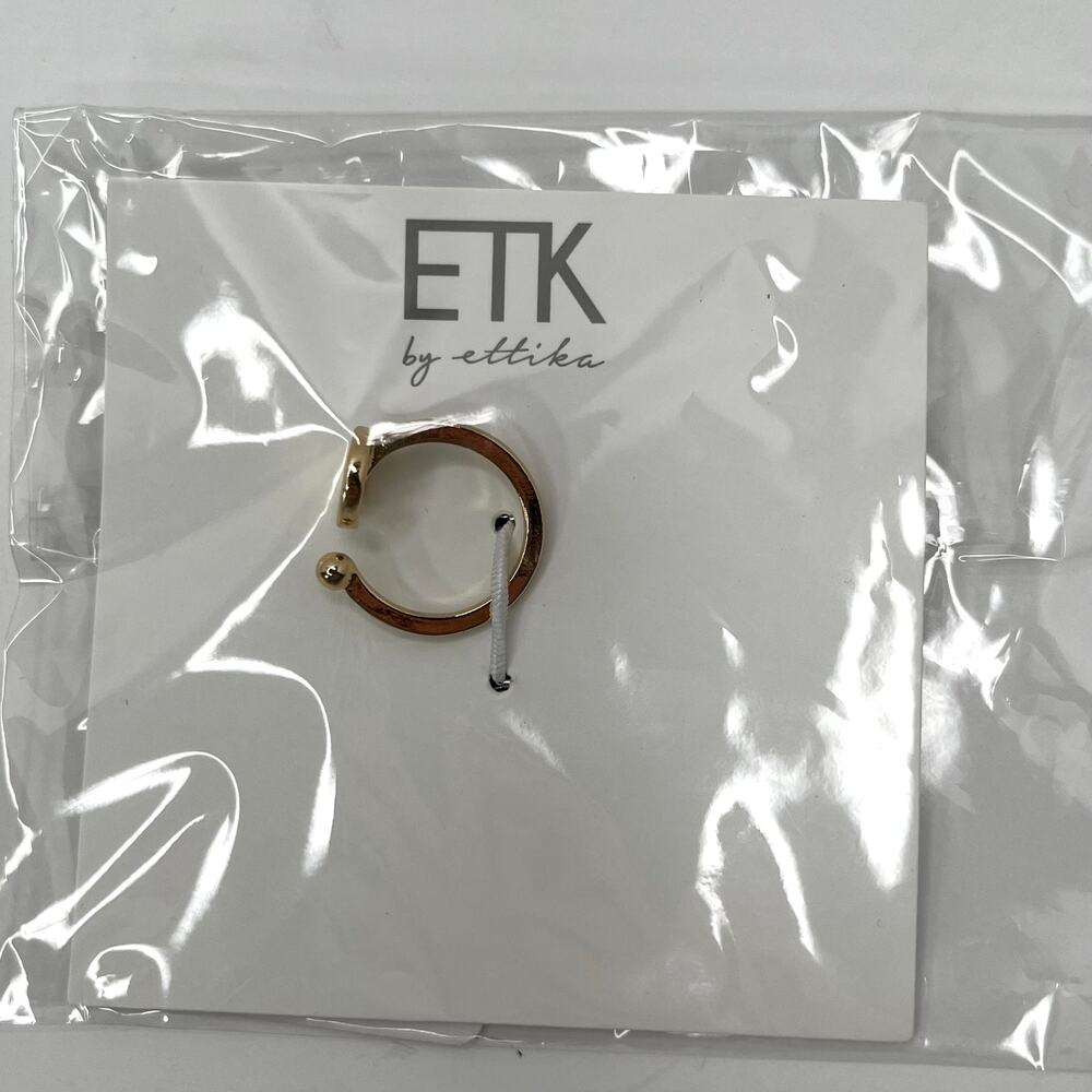 Ettika Fashion Jewelry Gold Round Flat Top Open Ring GTR240 NWT Size 7 - Picture 3 of 4